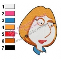 Lois Griffin Face Family Guy Embroidery Design